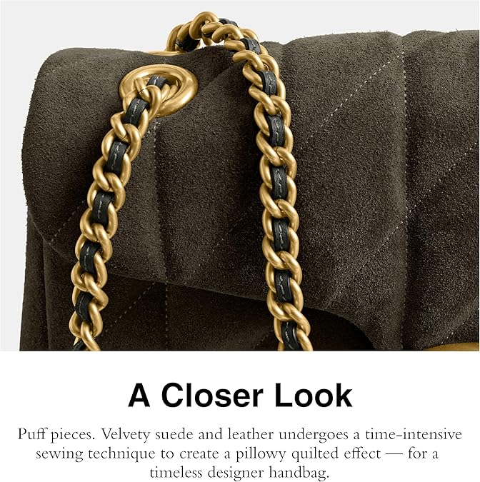 Coach Quilted Suede Tabby Shoulder Bag 26 with Chain