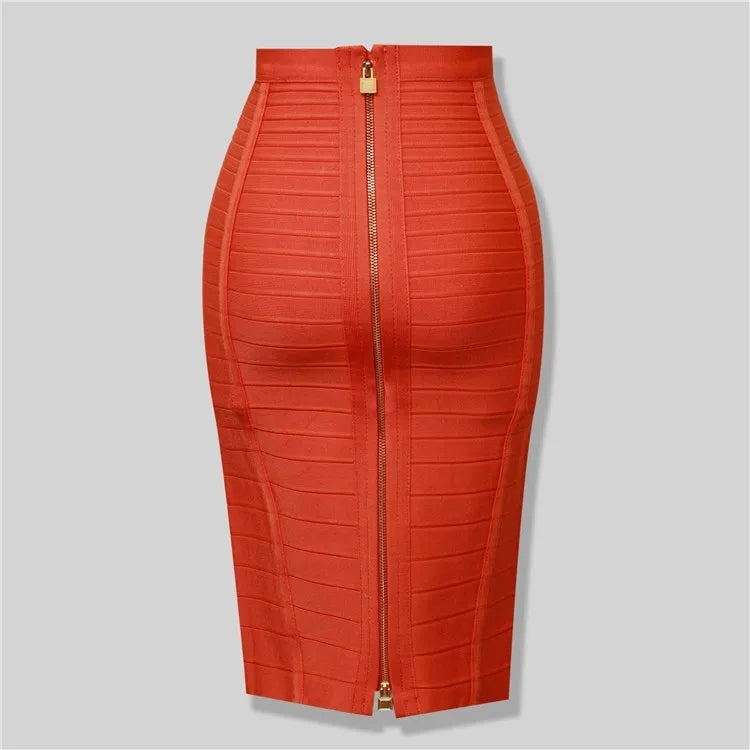13 Colors Women Summer Fashion Sexy Black Red Beige White Bandage Skirt 2021 Knitted Elastic Sweet Candy Color Pencil Skirt