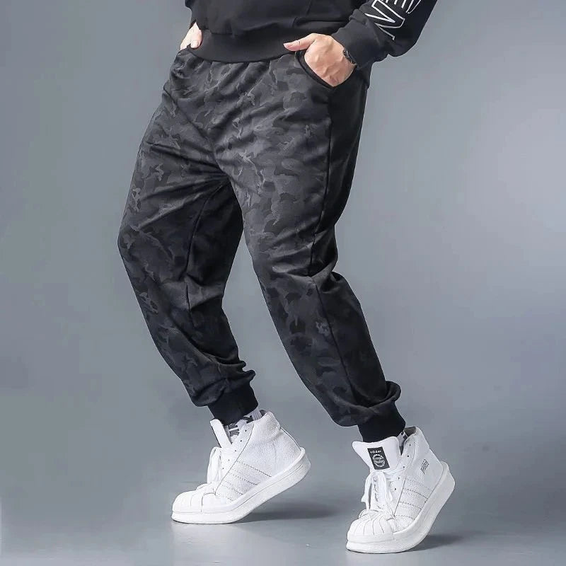 Men's 3XL-10XL Stretch Baggy Jogger Pants Elastic Waist Quick-Dry Streetwear Black Sweatpants Plus Size Casual Pants Relaxed Fit