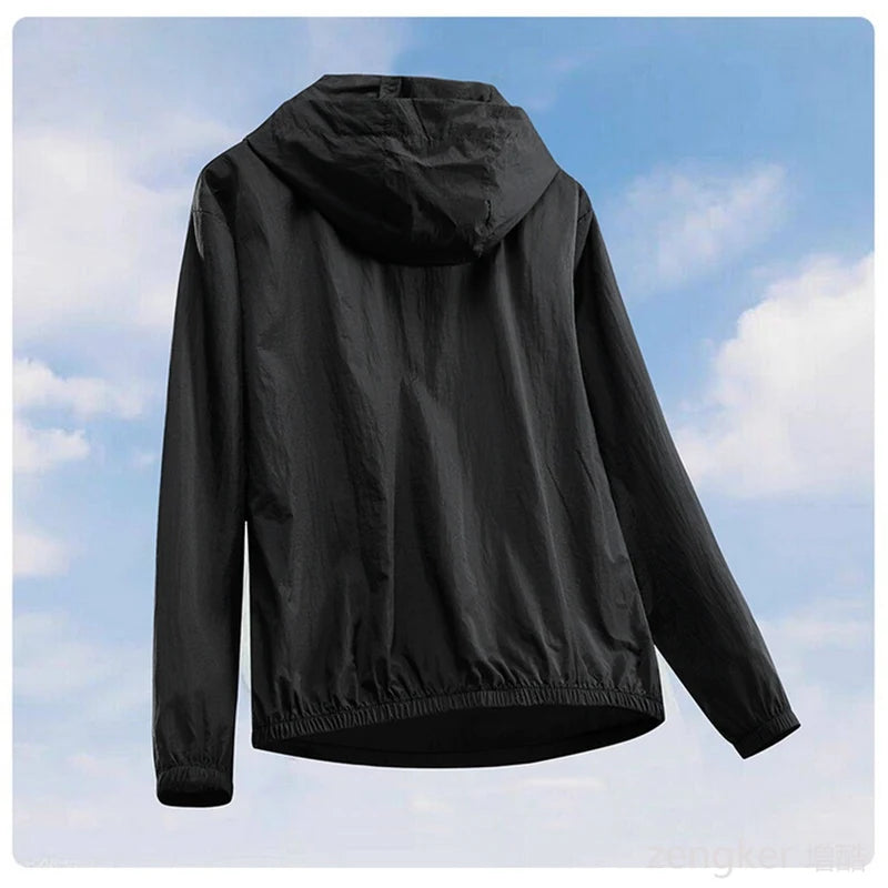11XL Sunscreen Coat Fatty Summer New Big Size Men's Outdoor Leisure Breathable Hooded Coat 170kg 10XL