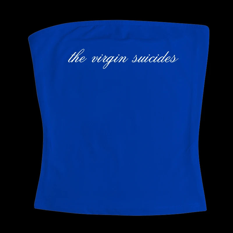 Gothic Tube Top Fairycore Sexy Sleeveless Punk Letter Print 90s Grunge Tank Top Y2k Clothes Vintage Streetwear Women's Baby Tee