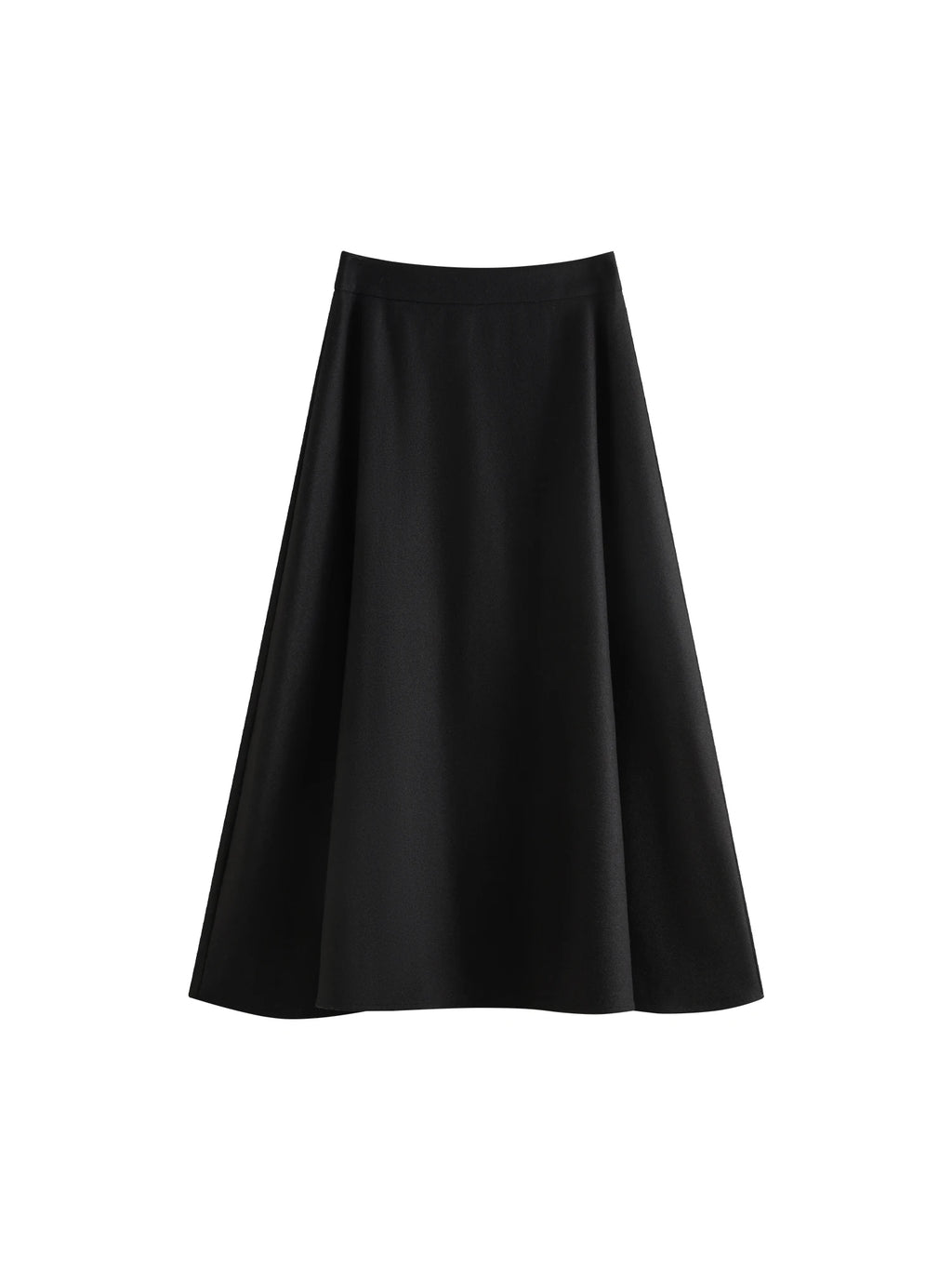 FSLE Office Lady Wool High Waisted A-line Skirt for Women Thickened Medium Length 2024 Winter New Women Casual Skirts 24FS14642