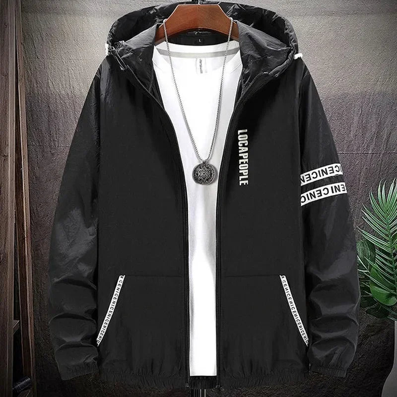 Summer Skin Coats Men SPF Ultra Light UV Sun Protection Big Size Hooded Windbreaker Jacket Men  Striped Casual Outwear 8XL 9XL