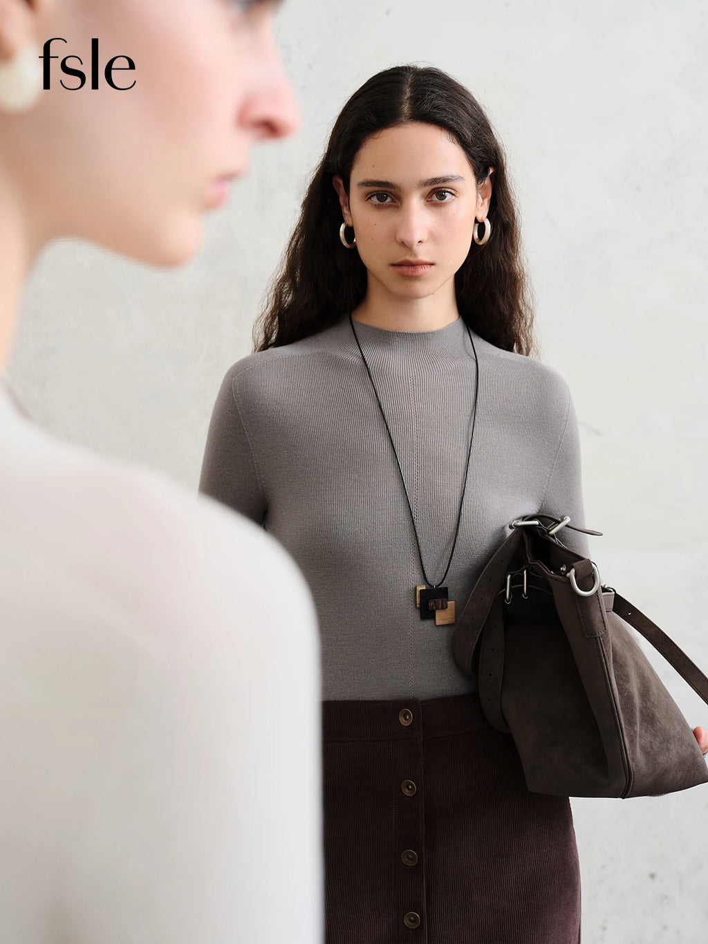 FSLE【Premium Series】German Biella Wool Autumn Super Fine Washable Seamless One-Piece Mock Neck Thermal Base Layer Shirt Women