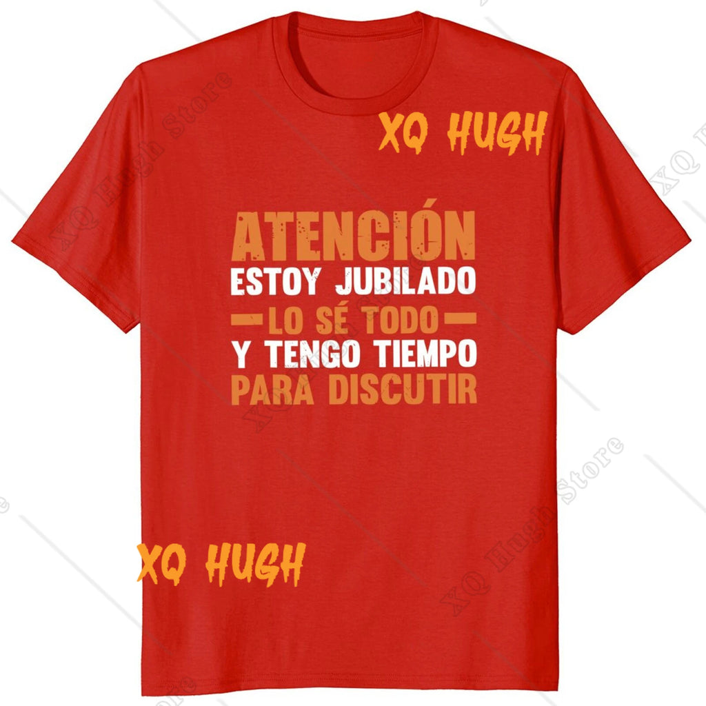 Spanish Retirement Retires Papa Grandpa Dad Gift Tee Tops 100% Cotton Soft Unisex Casual T-shirts Retro I'm Retired Harajuku