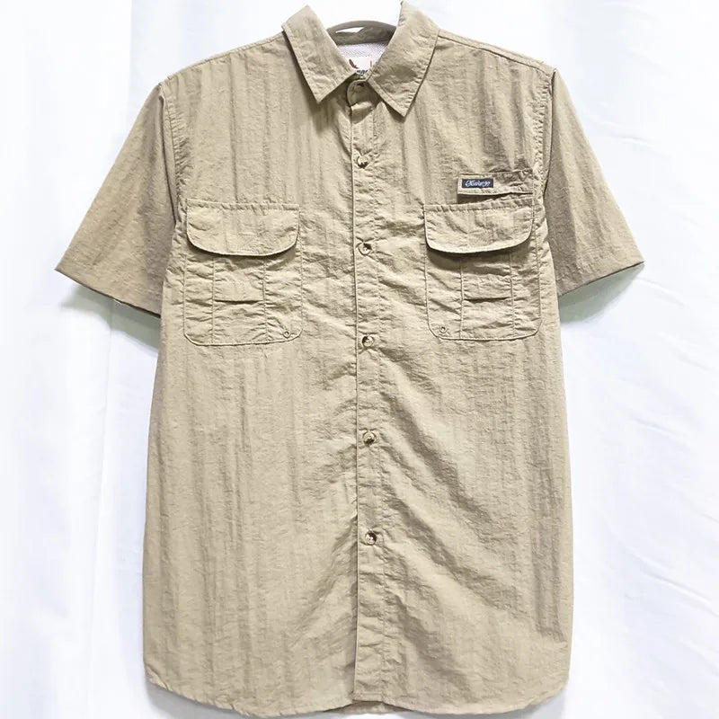 Camisa para hombres 2024 Spring/Summer New Long sleeved Short sleeved Classic Polo Collar Shirt Top Pocket Men's Casual Shirt