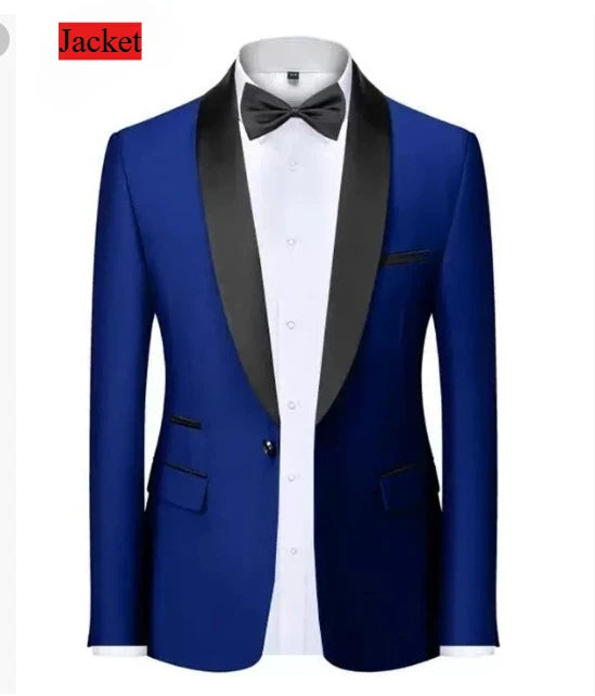Men Formal Slim Fit Tuxedo Prom Suit Male Groom Wedding Blazers High Quality Groomsman Luxury Dress Business Banquet Party Suit