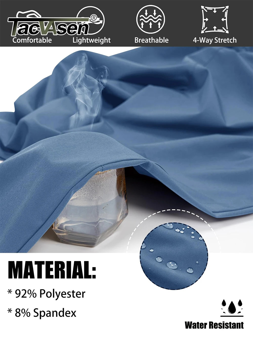 TACVASEN Summer Quick Dry Hiking Pants Mens Casual Zipper Pockets Sports Training Pants Outdoor Jogger Running Gym Work Trousers