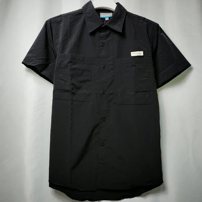 Camisa para hombres 2024 Spring/Summer New Long sleeved Short sleeved Classic Polo Collar Shirt Top Pocket Men's Casual Shirt