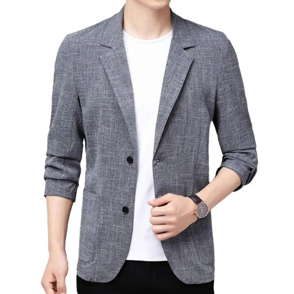 Summer Men Thin Coat Men s Suit Jacket Autumn Linen Solid Color Casual Suit Korean Slim Fit Formal Business Suit Jacket