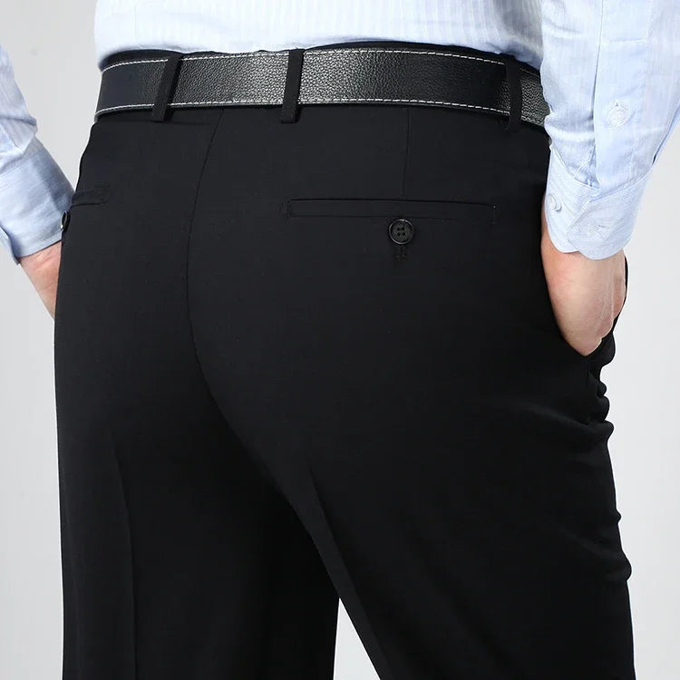 Big Size 29-56 Summer 2023 Wrinkle-Resistant Black Suit Pants Mens Clothing Baggy Double Pleated Classic Dress Pants Trousers
