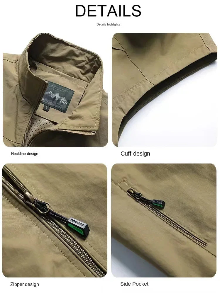 Autumn Men Waistcoat Outdoor Leisure Solid Sleeveless Jacket Young Middle-aged Photography Fishing Casual Vest Male summer