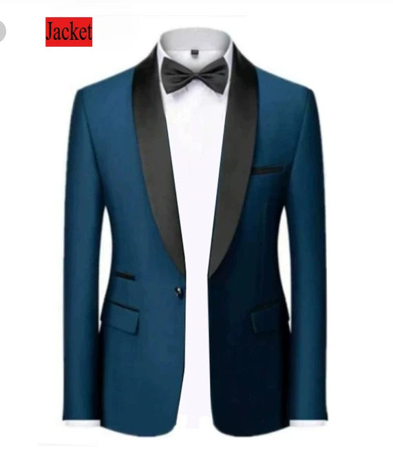 Men Formal Slim Fit Tuxedo Prom Suit Male Groom Wedding Blazers High Quality Groomsman Luxury Dress Business Banquet Party Suit