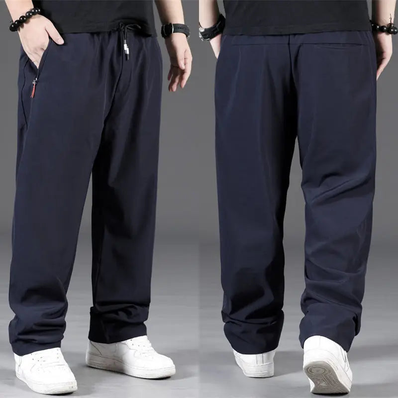 8XL Casual Pants Mens Straight Loose Trousers Men Clothing Elastic Waist Quick Dry Pants Summer Fashion Oversized Joggers Pants
