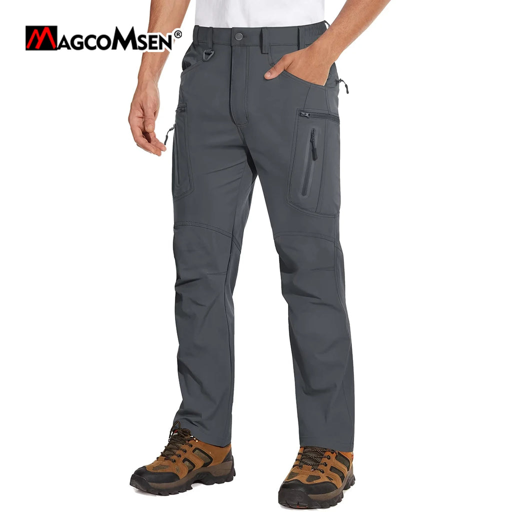 MAGCOMSEN Lightweight Hiking Pant Men Summer Cargo Pants Quick-Dry Nylon Waterproof Outdoor Fishing Casual Trouser