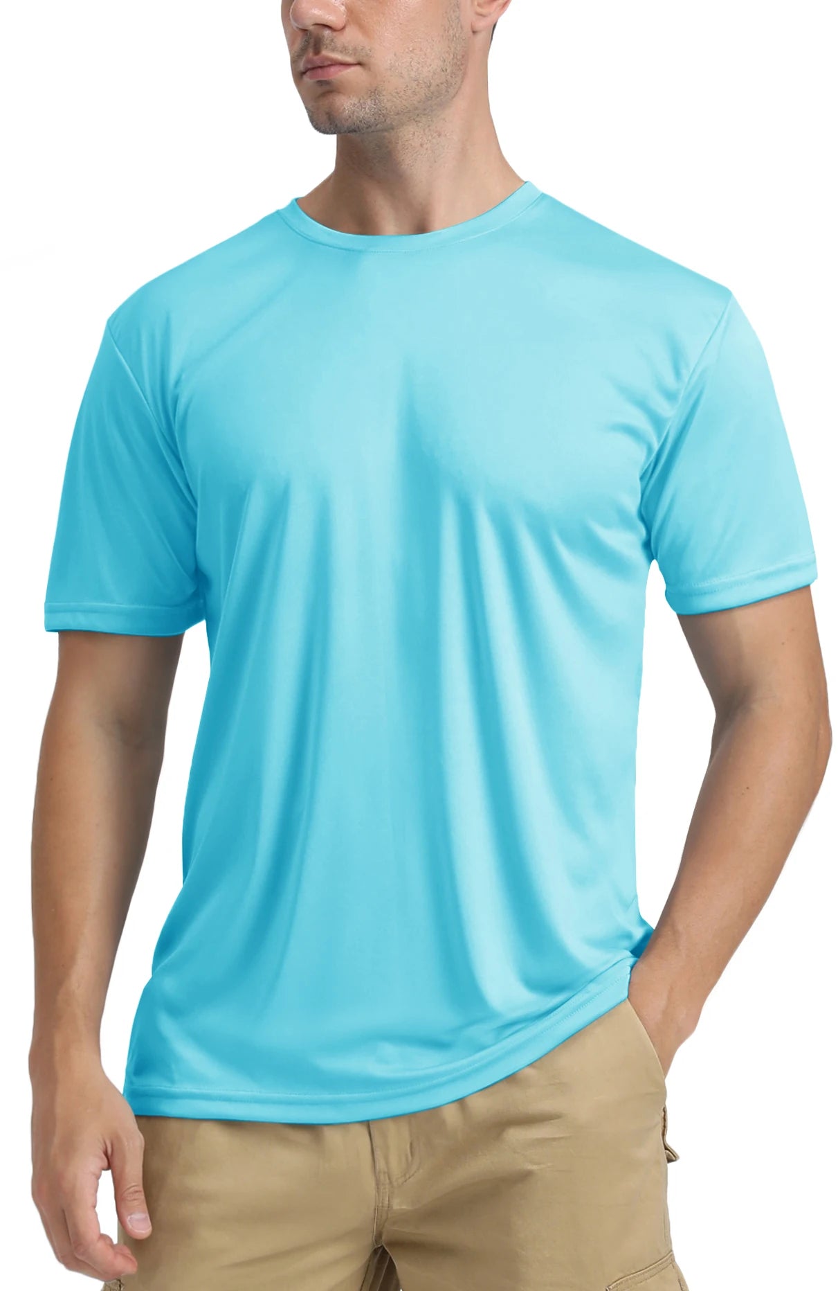 TACVASEN UPF 50+ Soft Summer T-shirts Men's Anti-UV Skin Sun Protection Performance Shirts Gym Sports Casual Fishing Tee Tops