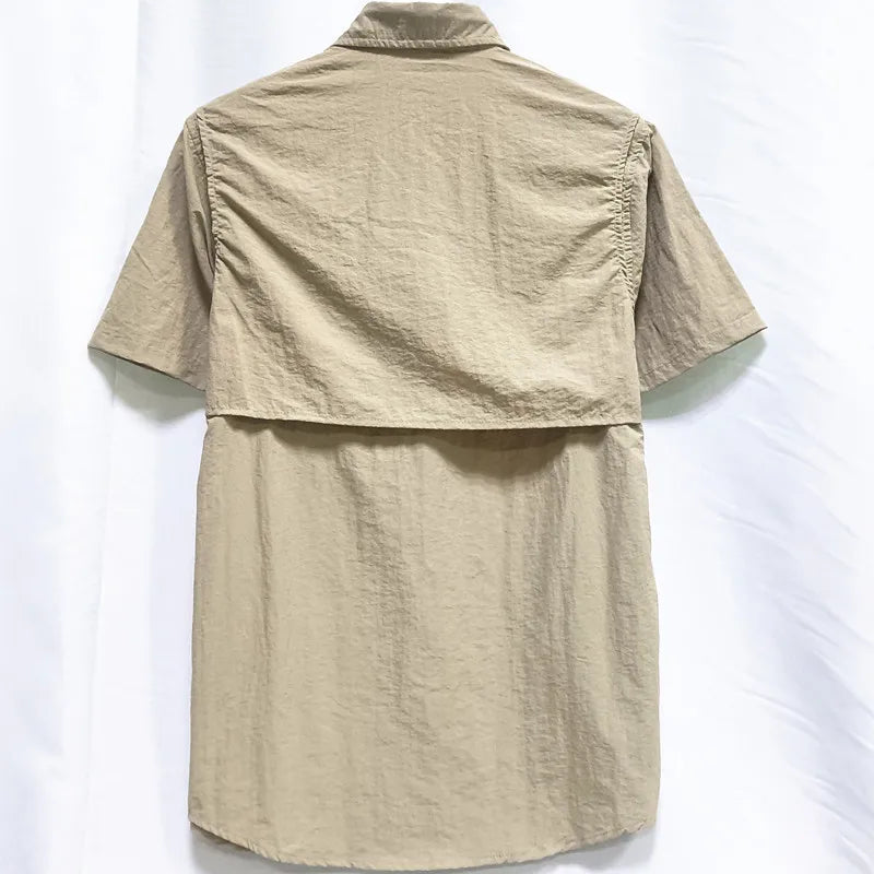 Camisa para hombres 2024 Spring/Summer New Long sleeved Short sleeved Classic Polo Collar Shirt Top Pocket Men's Casual Shirt