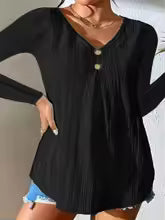 European & American Autumn Cut-Out V-Neck T-Shirt | Casual Fashion Top