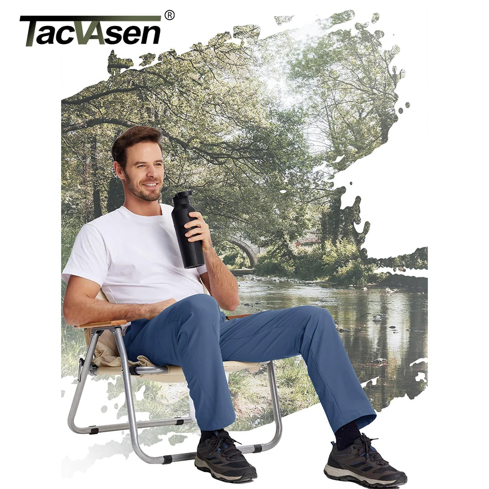 TACVASEN Lightweight Hiking Pants Mens Quick Dry Cargo Work Pants Nylon Waterproof Outdoor Trekking Fishing Pants Male Trousers