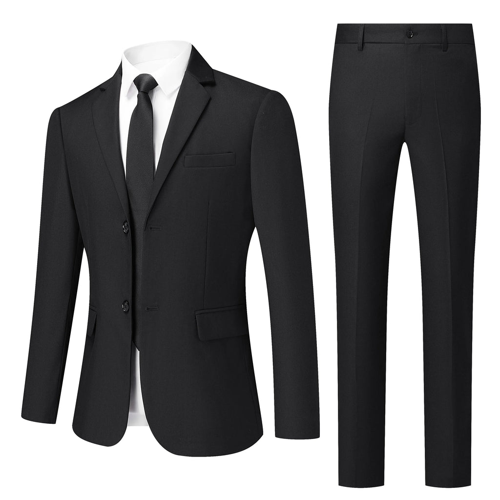 Men's White High-End Suit Two-Piece Suit Four Seasons Business Formal Wear Anti-Wrinkle Non-Stick Wool Suit Workplace Work Cloth