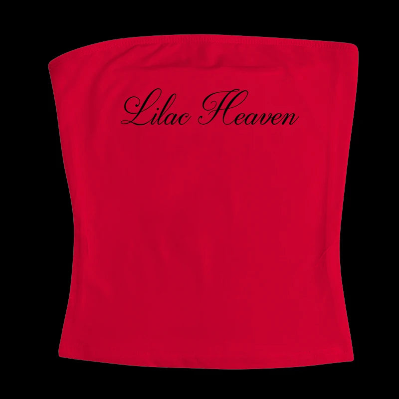 Gothic Tube Top Fairycore Sexy Sleeveless Punk Letter Print 90s Grunge Tank Top Y2k Clothes Vintage Streetwear Women's Baby Tee