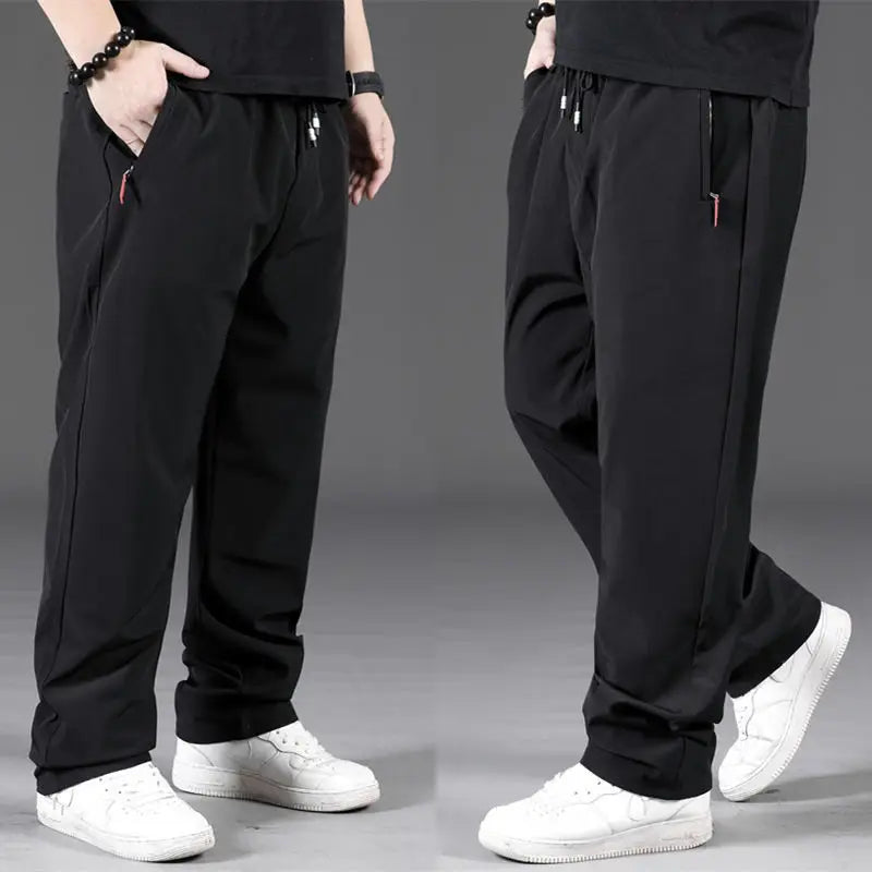 8XL Casual Pants Mens Straight Loose Trousers Men Clothing Elastic Waist Quick Dry Pants Summer Fashion Oversized Joggers Pants
