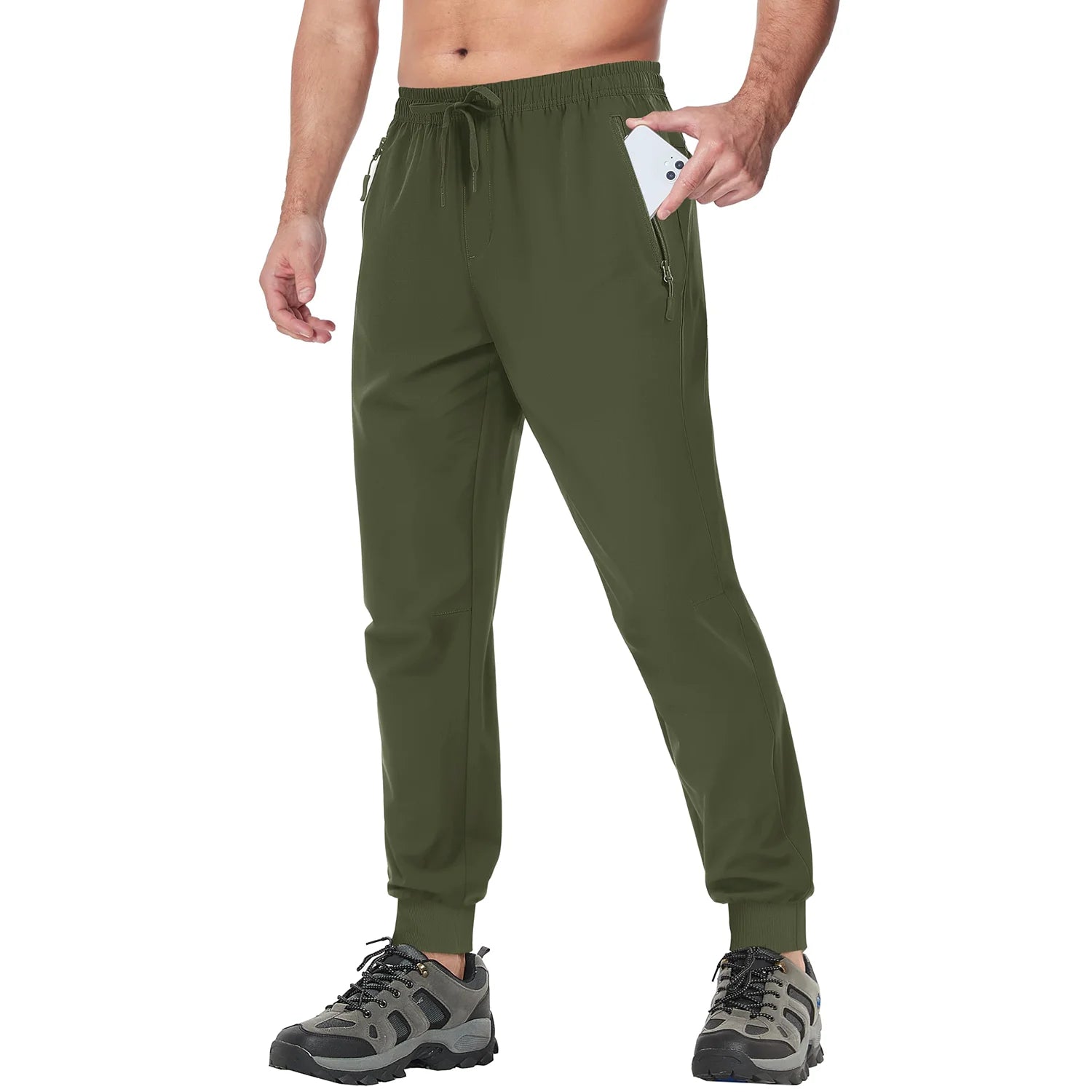 TACVASEN Summer Quick Dry Hiking Pants Mens Casual Zipper Pockets Sports Training Pants Outdoor Jogger Running Gym Work Trousers