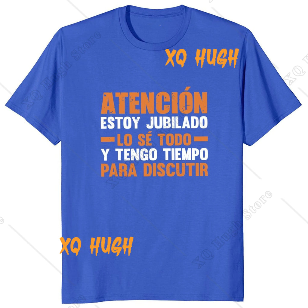 Spanish Retirement Retires Papa Grandpa Dad Gift Tee Tops 100% Cotton Soft Unisex Casual T-shirts Retro I'm Retired Harajuku