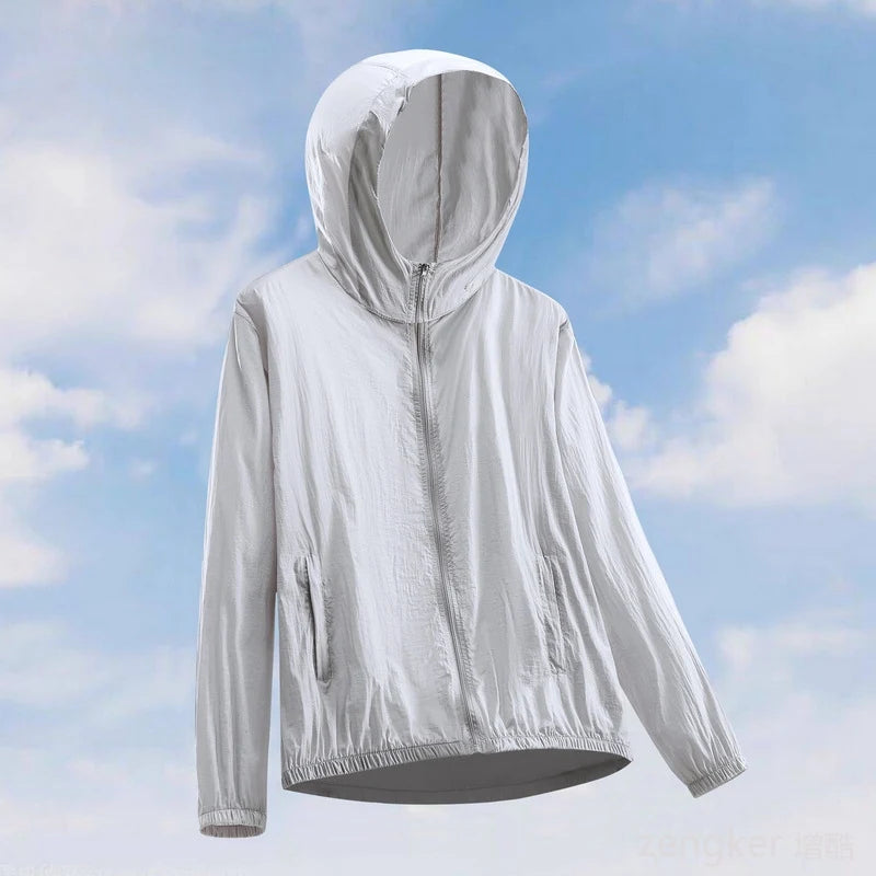 11XL Sunscreen Coat Fatty Summer New Big Size Men's Outdoor Leisure Breathable Hooded Coat 170kg 10XL