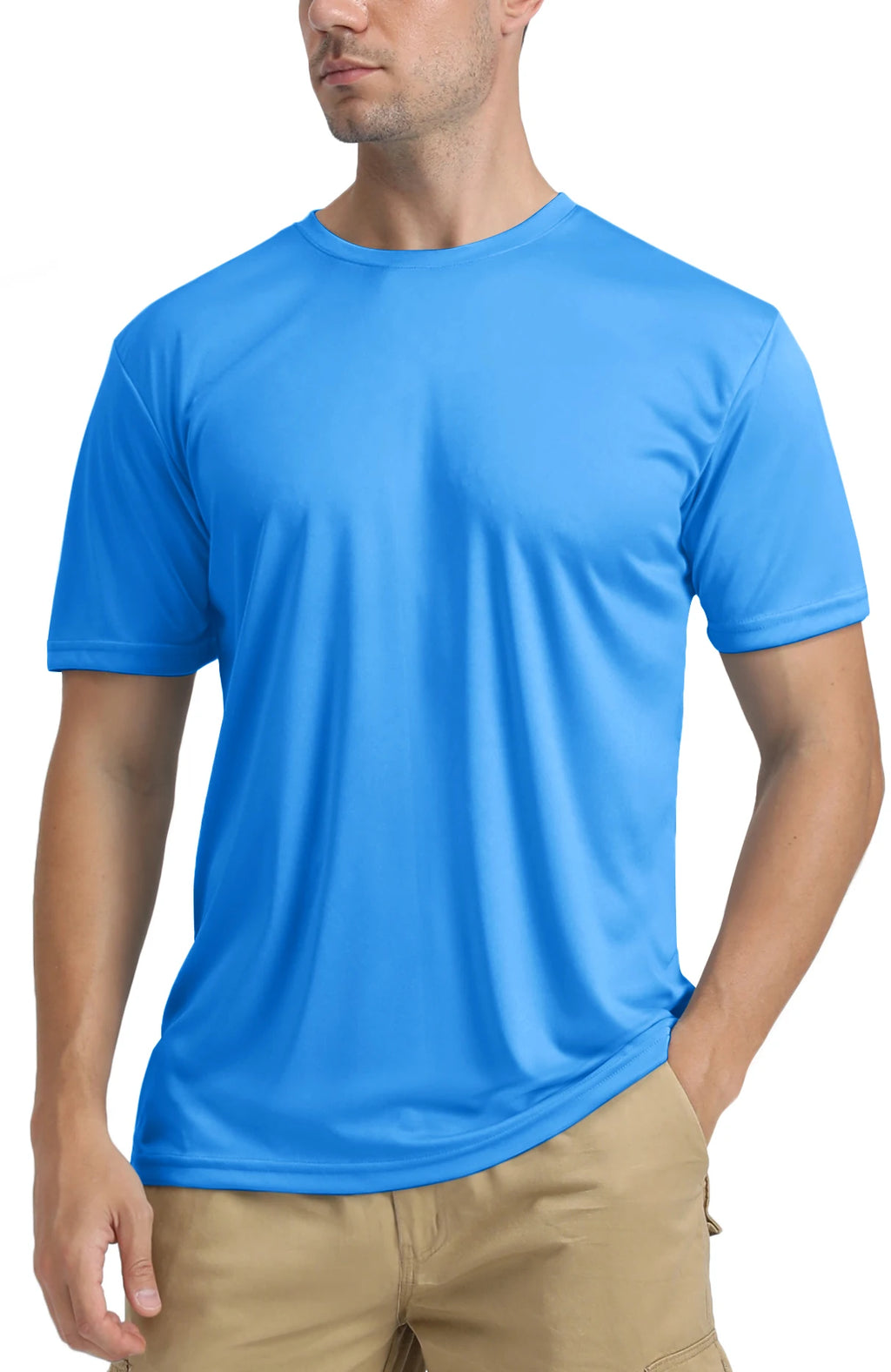 TACVASEN UPF 50+ Soft Summer T-shirts Men's Anti-UV Skin Sun Protection Performance Shirts Gym Sports Casual Fishing Tee Tops