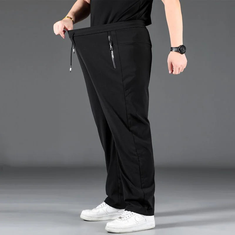 8XL Casual Pants Mens Straight Loose Trousers Men Clothing Elastic Waist Quick Dry Pants Summer Fashion Oversized Joggers Pants