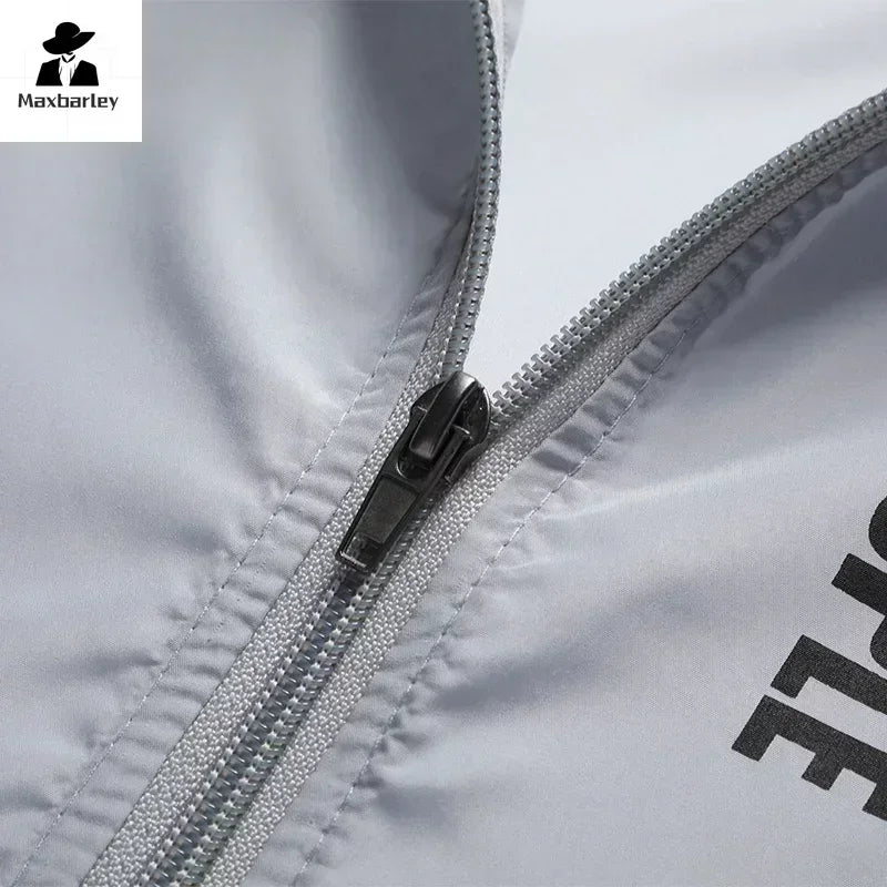 Summer Sun Protection Clothing Men's Casual Waterproof Quick-drying Bicycle Hooded Jacket Plus Size Hiking Thin Skin windbreaker