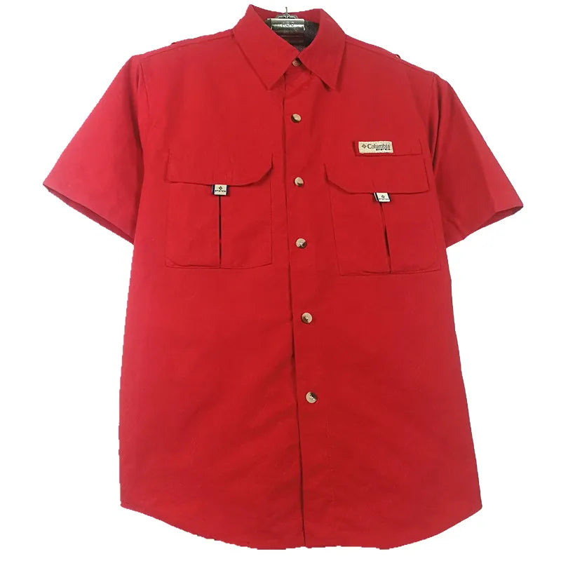 Camisa para hombres 2024 Spring/Summer New Long sleeved Short sleeved Classic Polo Collar Shirt Top Pocket Men's Casual Shirt