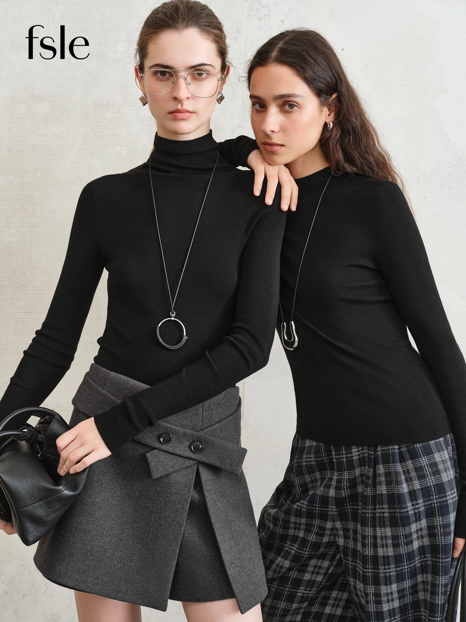 FSLE【Premium Series】German Biella Wool Autumn Super Fine Washable Seamless One-Piece Mock Neck Thermal Base Layer Shirt Women