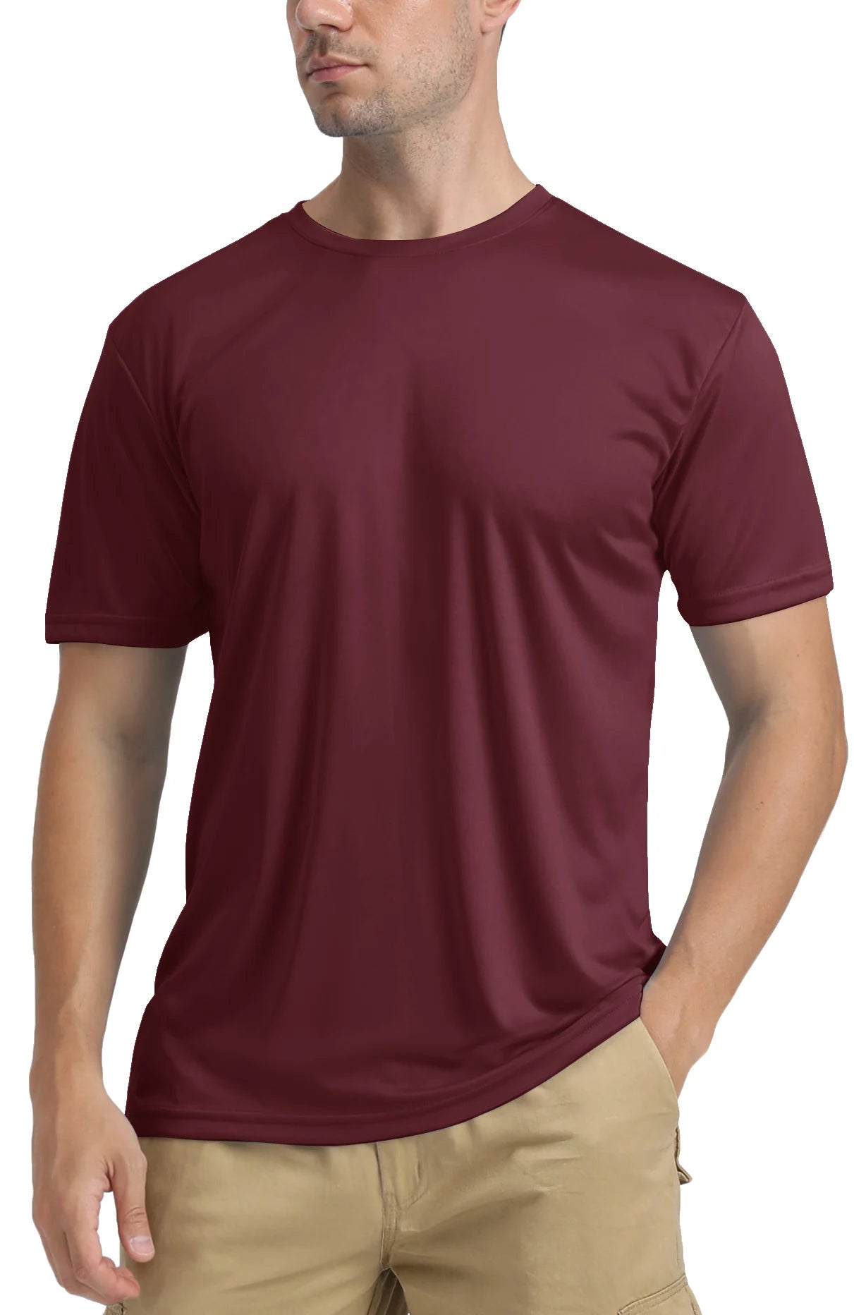 TACVASEN UPF 50+ Soft Summer T-shirts Men's Anti-UV Skin Sun Protection Performance Shirts Gym Sports Casual Fishing Tee Tops