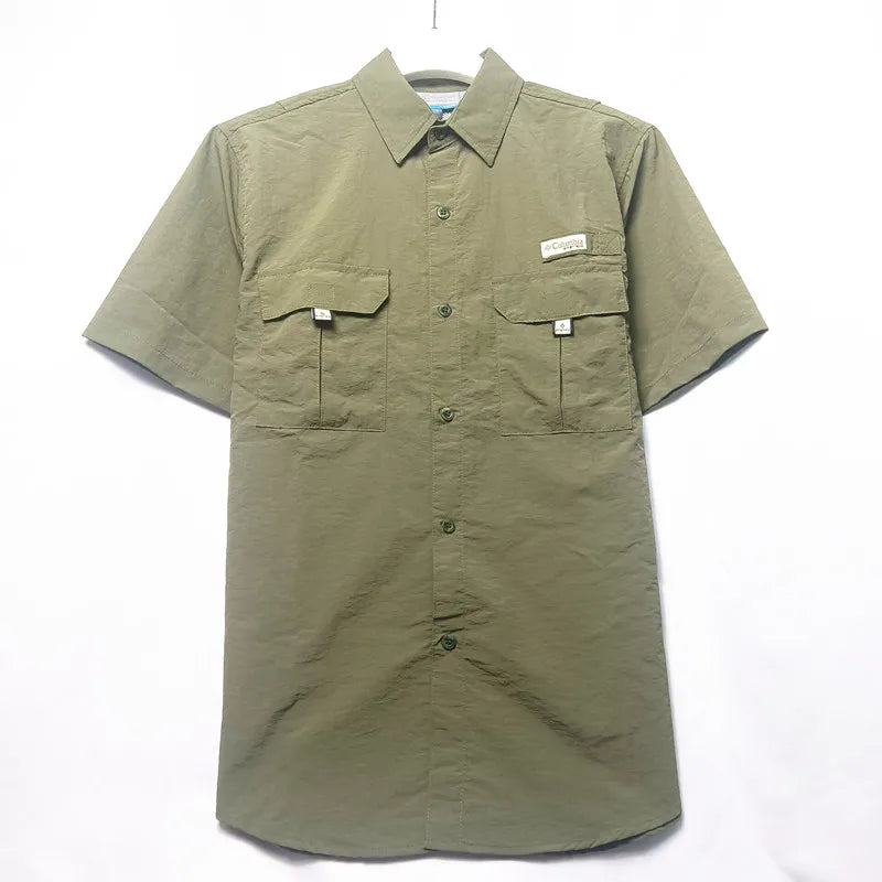 Camisa para hombres 2024 Spring/Summer New Long sleeved Short sleeved Classic Polo Collar Shirt Top Pocket Men's Casual Shirt