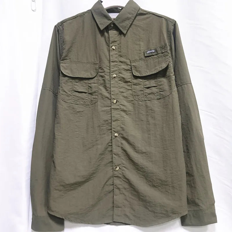 Camisa para hombres 2024 Spring/Summer New Long sleeved Short sleeved Classic Polo Collar Shirt Top Pocket Men's Casual Shirt