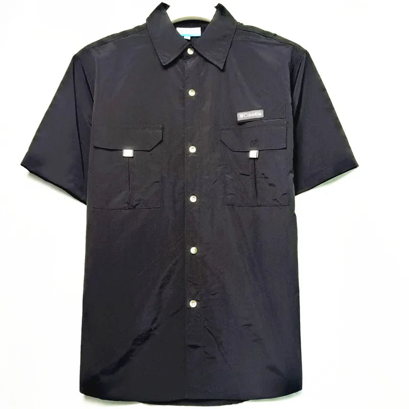 Camisa para hombres 2024 Spring/Summer New Long sleeved Short sleeved Classic Polo Collar Shirt Top Pocket Men's Casual Shirt