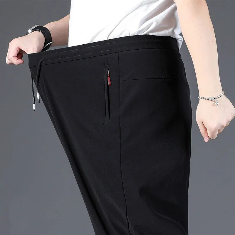 8XL Casual Pants Mens Straight Loose Trousers Men Clothing Elastic Waist Quick Dry Pants Summer Fashion Oversized Joggers Pants