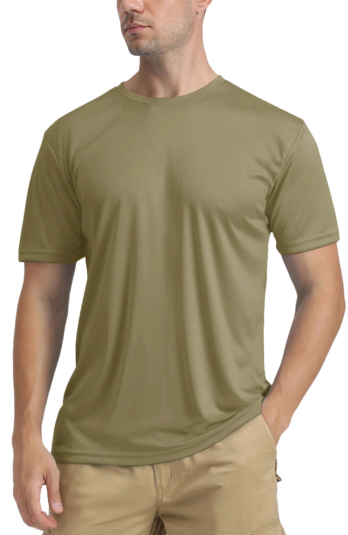 TACVASEN UPF 50+ Soft Summer T-shirts Men's Anti-UV Skin Sun Protection Performance Shirts Gym Sports Casual Fishing Tee Tops