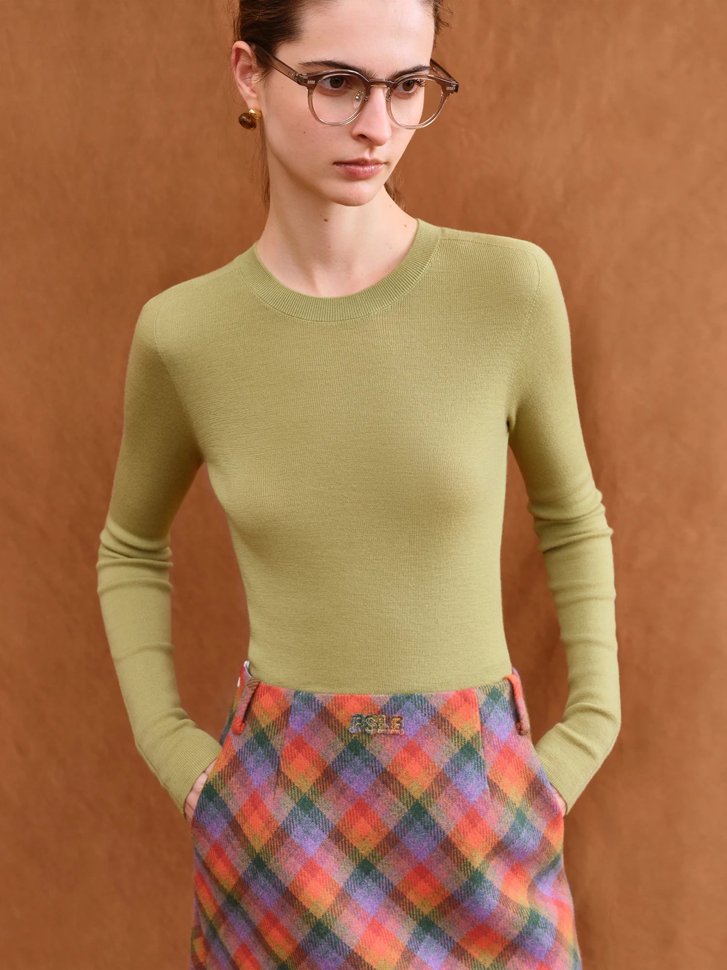 FSLE【Premium Series】German Biella Wool Autumn Super Fine Washable Seamless One-Piece Mock Neck Thermal Base Layer Shirt Women