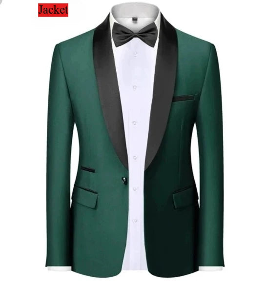 Men Formal Slim Fit Tuxedo Prom Suit Male Groom Wedding Blazers High Quality Groomsman Luxury Dress Business Banquet Party Suit