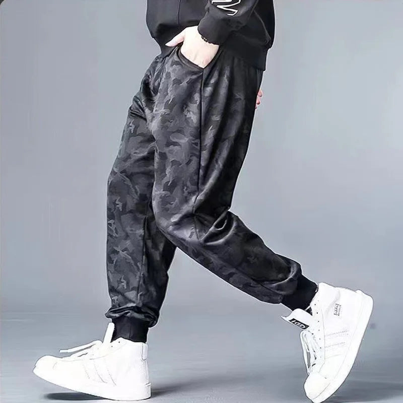 Men's 3XL-10XL Stretch Baggy Jogger Pants Elastic Waist Quick-Dry Streetwear Black Sweatpants Plus Size Casual Pants Relaxed Fit