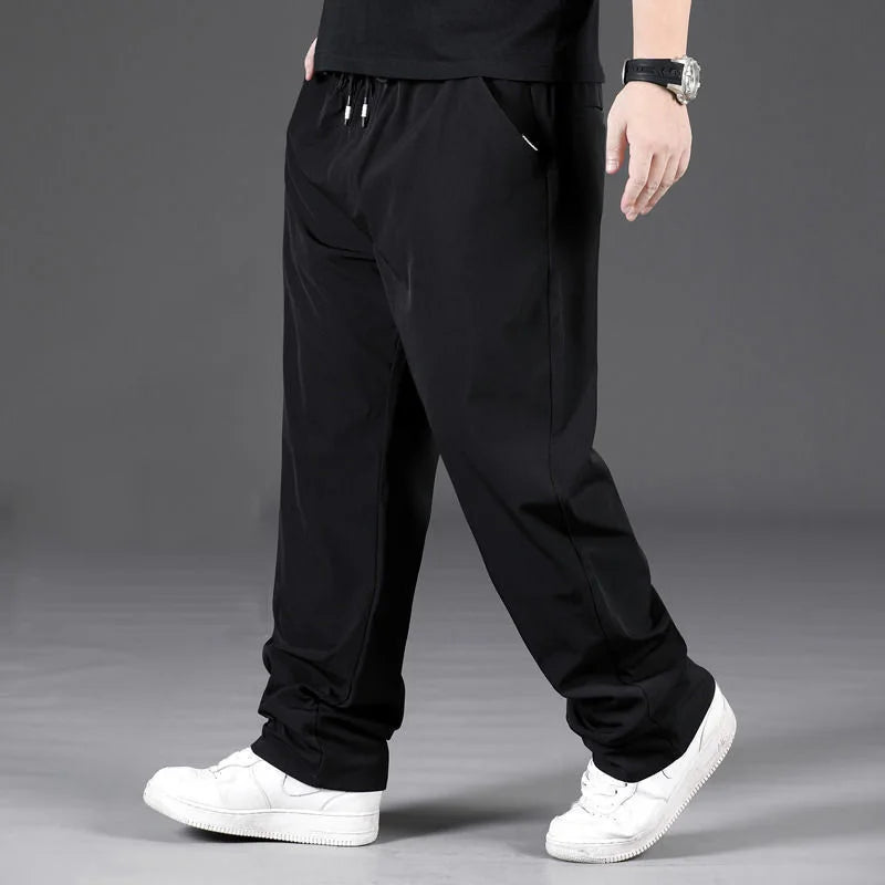 8XL Casual Pants Mens Straight Loose Trousers Men Clothing Elastic Waist Quick Dry Pants Summer Fashion Oversized Joggers Pants