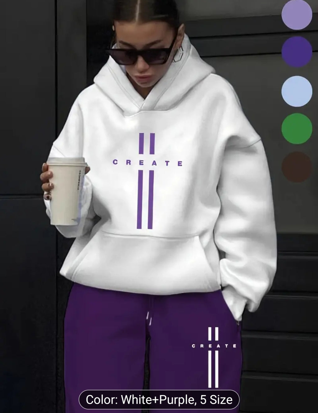 Women'S Fashion Casual Letter Pattern Print Suit Women'S Autumn And Winter High-End Fashionable Street-Style Age-Reducing Plus Velvet Hooded Sweatshirt Casual Pants Two-Piece Suit Casual Versatile Hooded Suit Women'S Clothing Women'S Suit Gift Choice