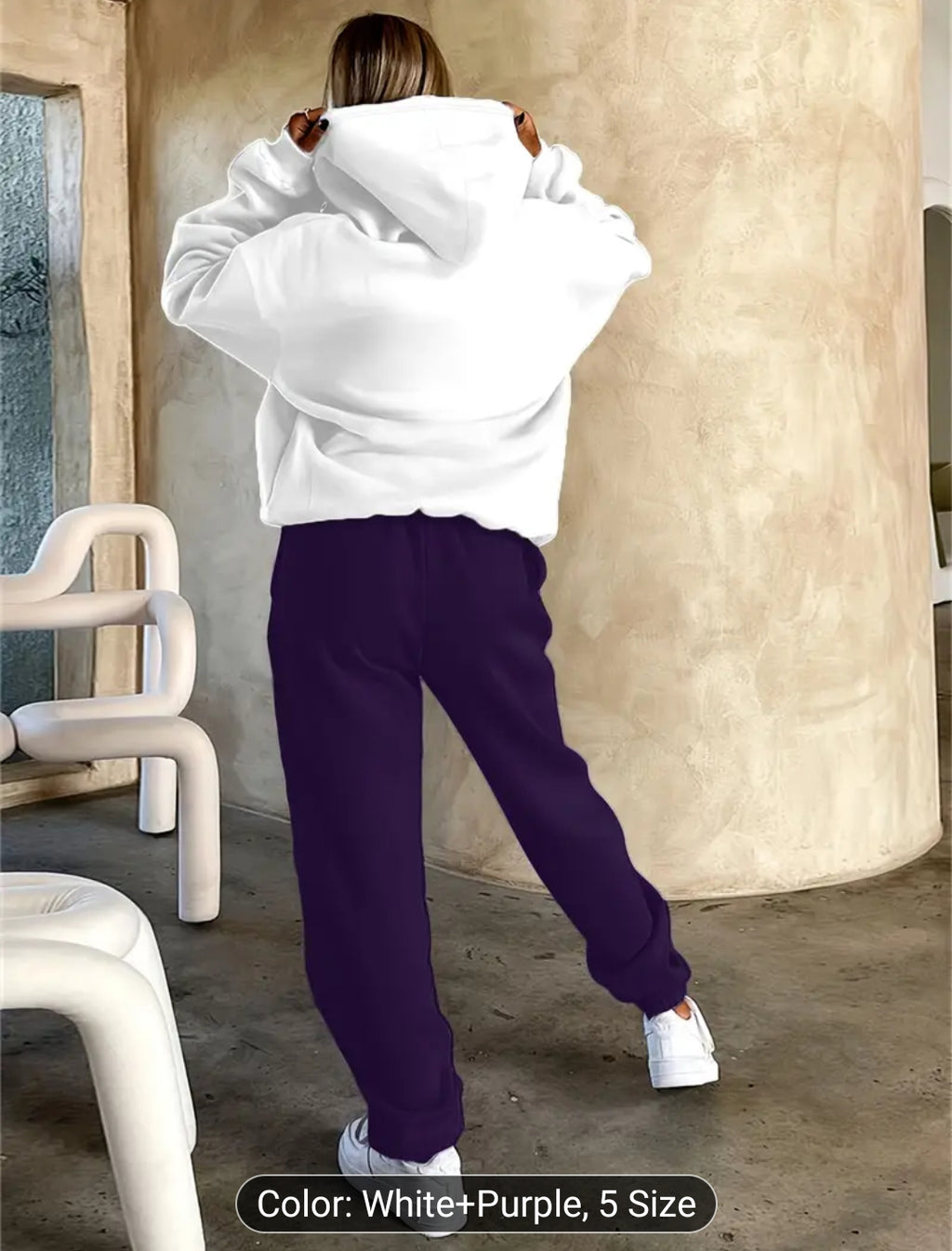 Women'S Fashion Casual Letter Pattern Print Suit Women'S Autumn And Winter High-End Fashionable Street-Style Age-Reducing Plus Velvet Hooded Sweatshirt Casual Pants Two-Piece Suit Casual Versatile Hooded Suit Women'S Clothing Women'S Suit Gift Choice