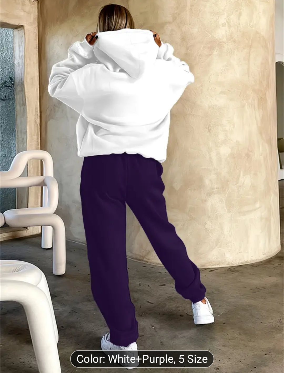 Women'S Fashion Casual Letter Pattern Print Suit Women'S Autumn And Winter High-End Fashionable Street-Style Age-Reducing Plus Velvet Hooded Sweatshirt Casual Pants Two-Piece Suit Casual Versatile Hooded Suit Women'S Clothing Women'S Suit Gift Choice