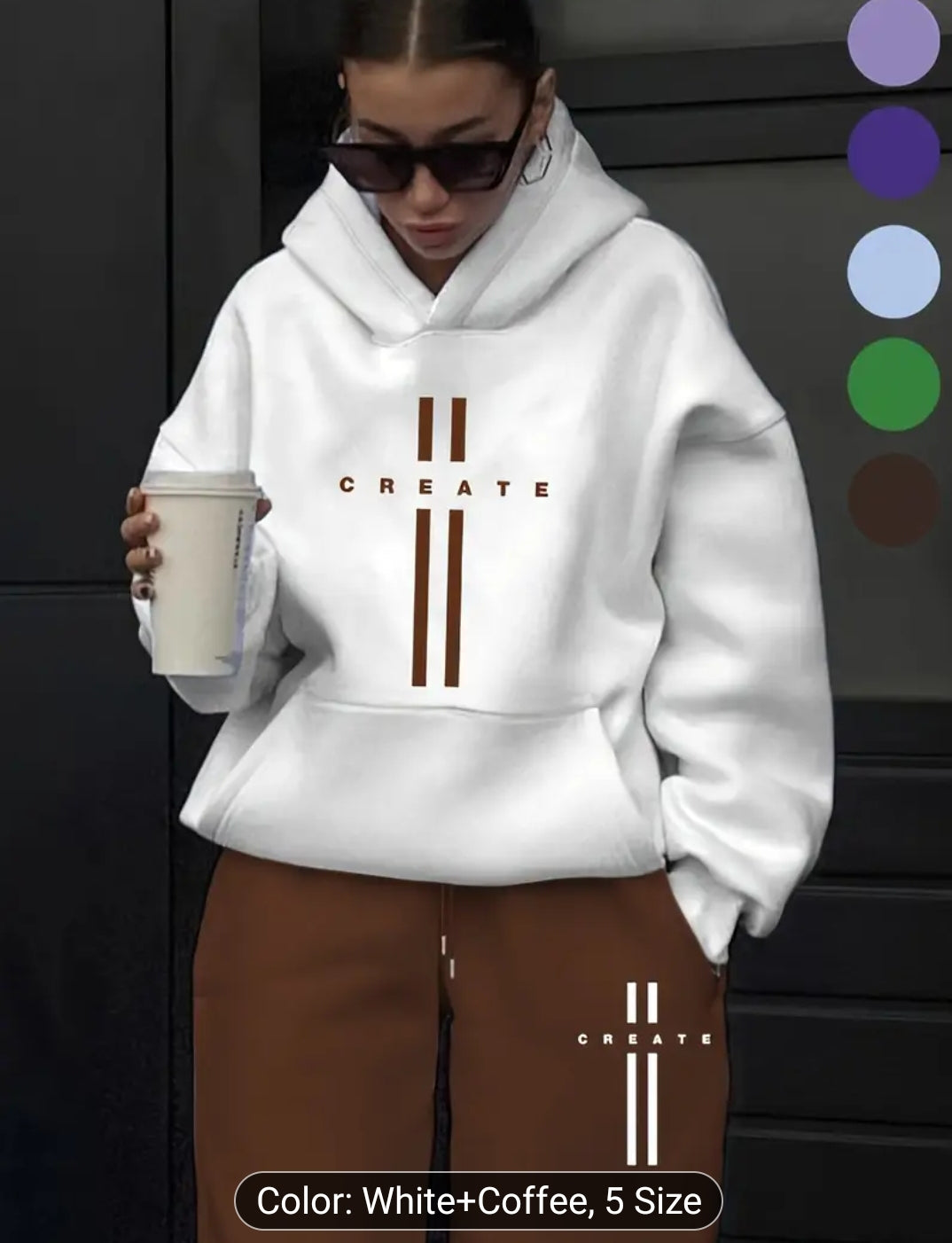 Women'S Fashion Casual Letter Pattern Print Suit Women'S Autumn And Winter High-End Fashionable Street-Style Age-Reducing Plus Velvet Hooded Sweatshirt Casual Pants Two-Piece Suit Casual Versatile Hooded Suit Women'S Clothing Women'S Suit Gift Choice