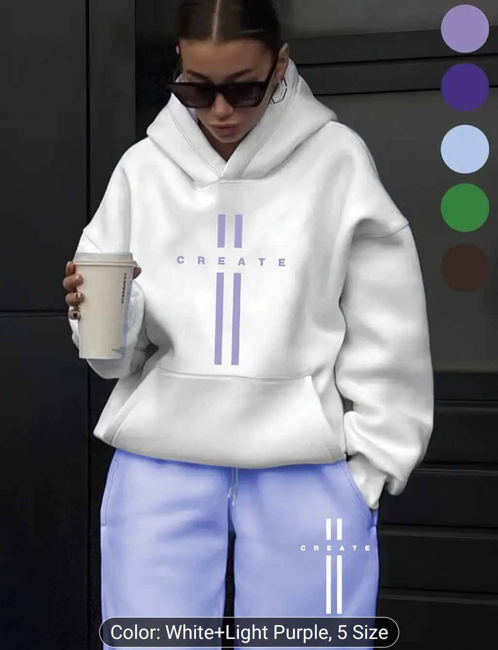 Women'S Fashion Casual Letter Pattern Print Suit Women'S Autumn And Winter High-End Fashionable Street-Style Age-Reducing Plus Velvet Hooded Sweatshirt Casual Pants Two-Piece Suit Casual Versatile Hooded Suit Women'S Clothing Women'S Suit Gift Choice