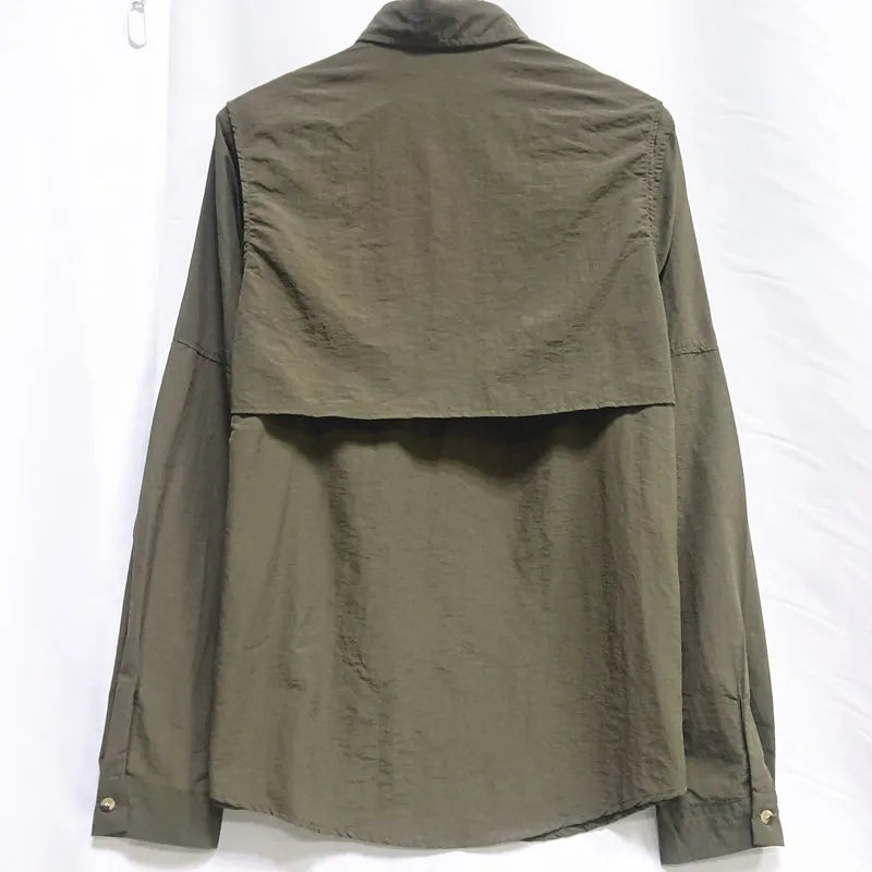 Camisa para hombres 2024 Spring/Summer New Long sleeved Short sleeved Classic Polo Collar Shirt Top Pocket Men's Casual Shirt